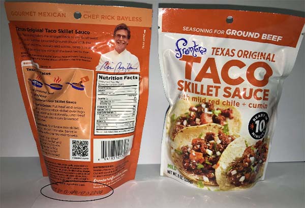 Frontera Foods Issues Allergy Alert for Undeclared Soy Allergen in Original Taco Skillet Sauce with a "Best By" Date of "13 Apr 17"